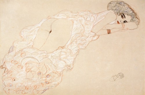 06_Klimt-Auf-dem-Bauch-liegender-Akt-1910