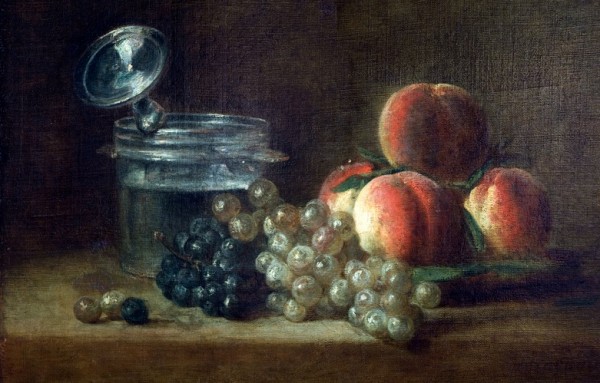 Jean-Baptiste Siméon Chardin, Le panier de pêches, raisin blanc et noir
