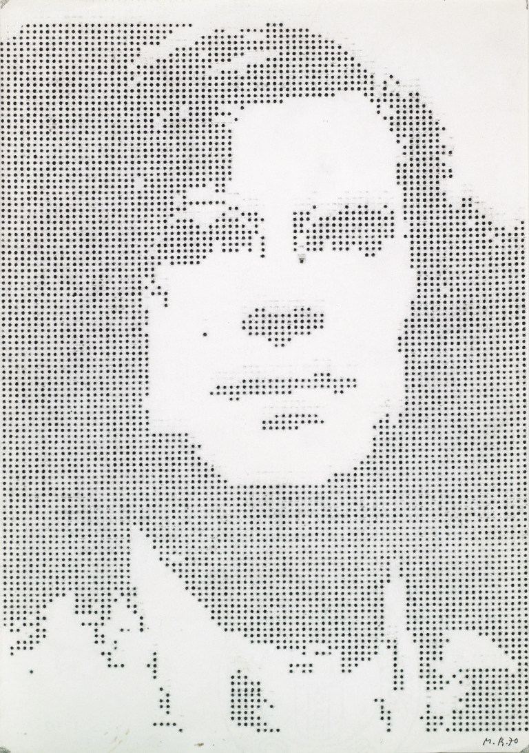 Markus Raetz, Bildnis des Künstlers als Schreibmachinist (Portrait de l’artiste en machiniste à écrire), 1970, Dactylographie, 273 × 203 mm