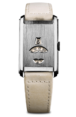Girard Perregaux 1935 (© Girard Perregaux, La Chaux-de-Fonds) Example of a ‘jump watch’ - because the time segments ‘jump’ in packs of combined lengths. This 1935 Art Nouveau wrist watch has three windows, one for hours, one for minutes that jump every five minutes and a third one for seconds that jump every ten seconds. 