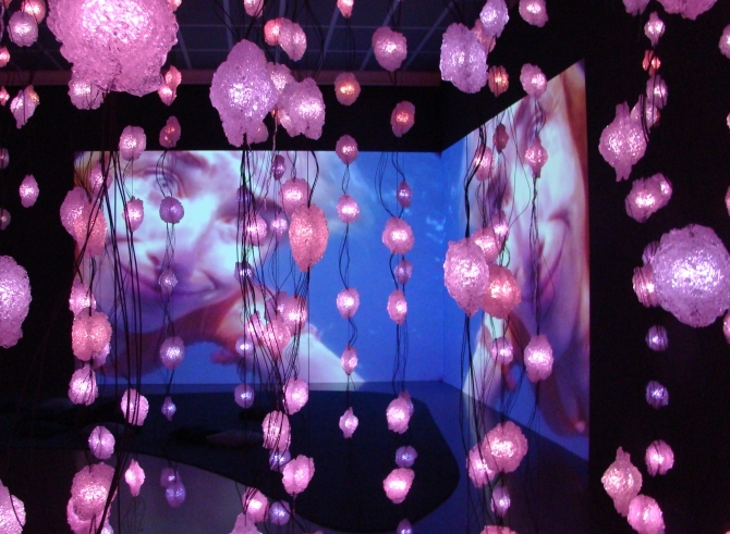 Pipilotti Rist, Pixelforest, 2016 and Sip My Ocean, 1996, Exhibition view Kunsthaus Zürich, 2016, Courtesy the artist, Hauser & Wirth and Luhring Augustine, photo Michele Laird