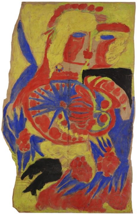 Aloïse Scène de baiser fleurie à la gouache, 1947. AN Collection de l’Art Brut, Lausanne © Olivier Laffely