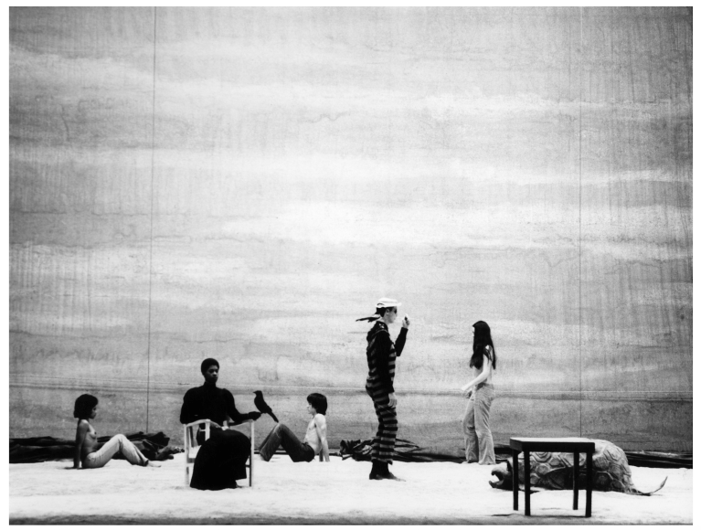 First performed on December 15, 1970 at the Center for New Performing Arts, Iowa City, Iowa. Subsequent performances on February 25 and March 5, 1971 at the Brooklyn Academy of Music, Brooklyn, New York, on April 22, 1971 at the Grand Théâtre de Nancy, Nancy, France, on April 27, 1971 at the Premio Roma Festival, Rome, Italy, on June 11, 1971 at the Théâtre de la Musique, Paris, France, and on July 6, 1971 at the Holland Festival, Amsterdam, Netherlands